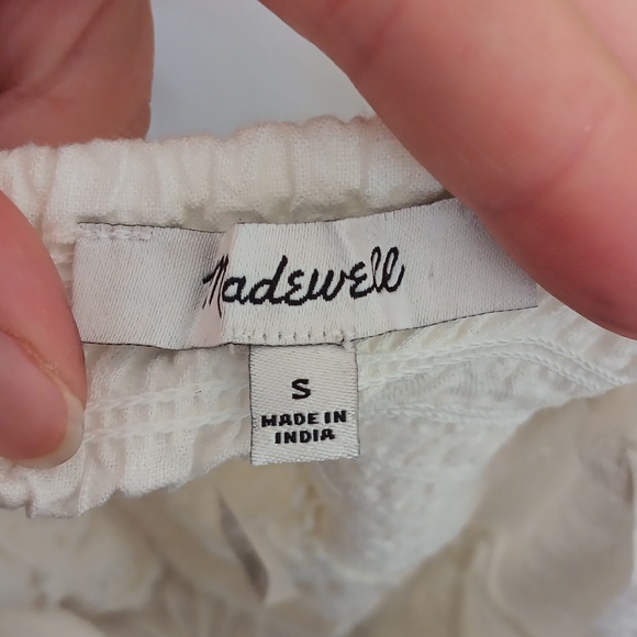 Madewell Rosalie Tie Strap Top In Geo Eyelet Size Small NWT - Picture 5 of 10